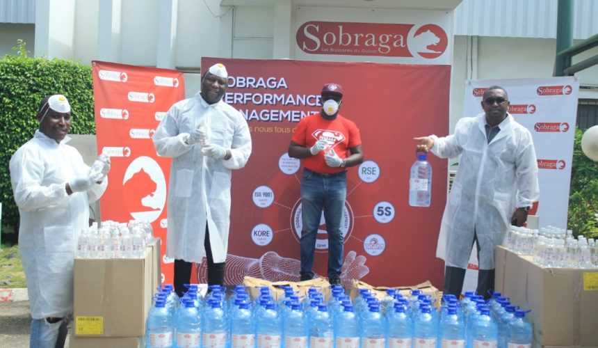 Medias241.com-gabon-LA SOBRAGA PRODUIT ET OFFRE UNE SOLUTION HYDROALCOOLIQUE POUR LE GABON !